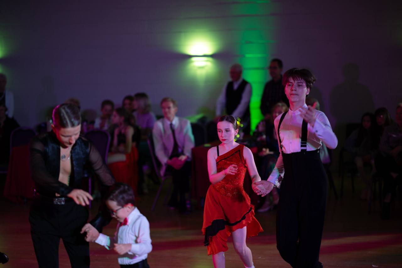 Dancers completing a competition performance